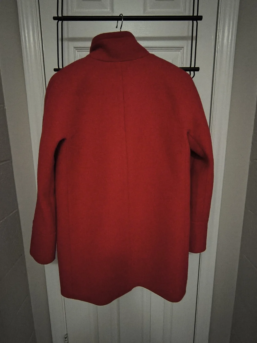 J. Crew Red Wool-Blend Stand Collar Pea Coat - Picture 2 of 9